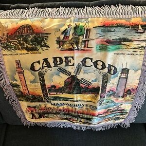 Vintage CAPE COD Fringed Silk Pillow Case